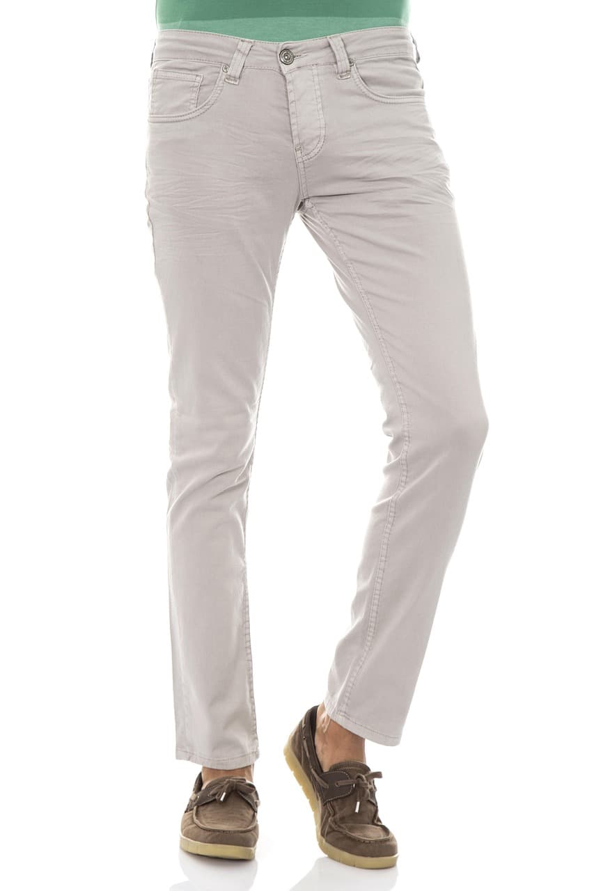Beige Trousers Slim Fit